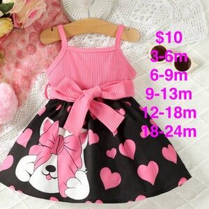 Pink/black girl dress